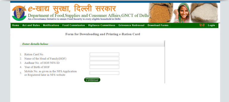 Delhi Ration Card List
