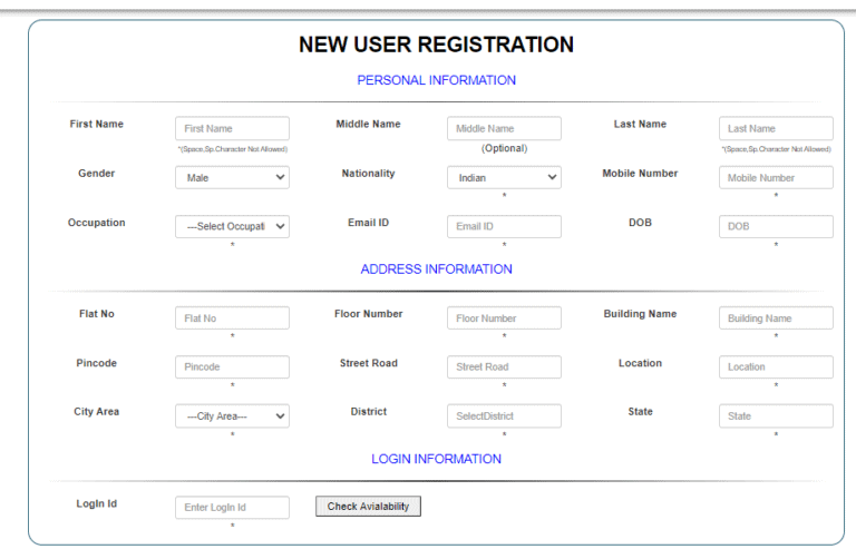 New User Registration