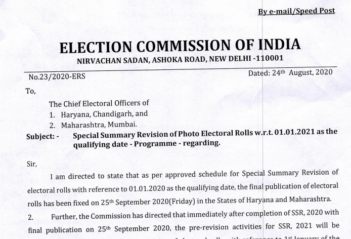  Special Summary Revision Of Photo Electoral Roll 