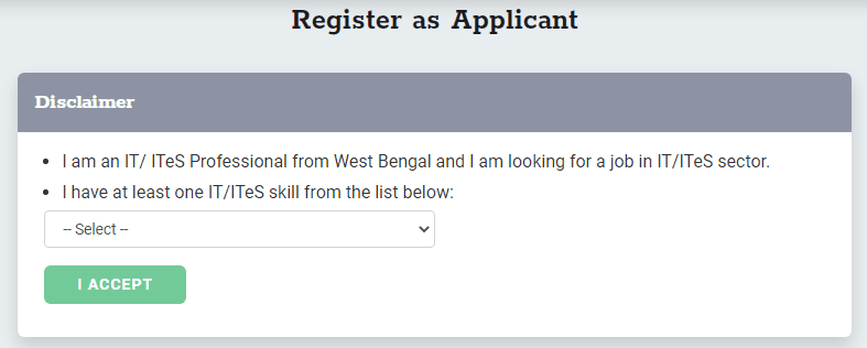 Application Procedure For An Applicant