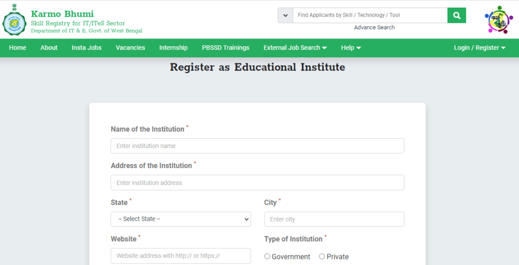 WB Karmo Bhumi Process To Register As Institute