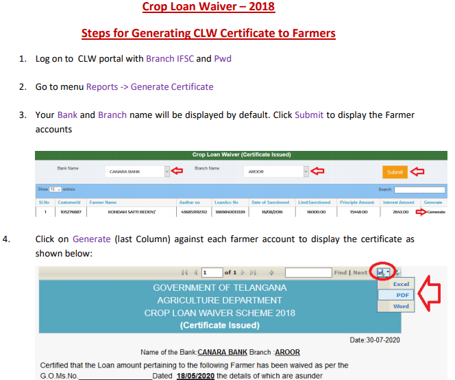 Generating Certificate To Farmers