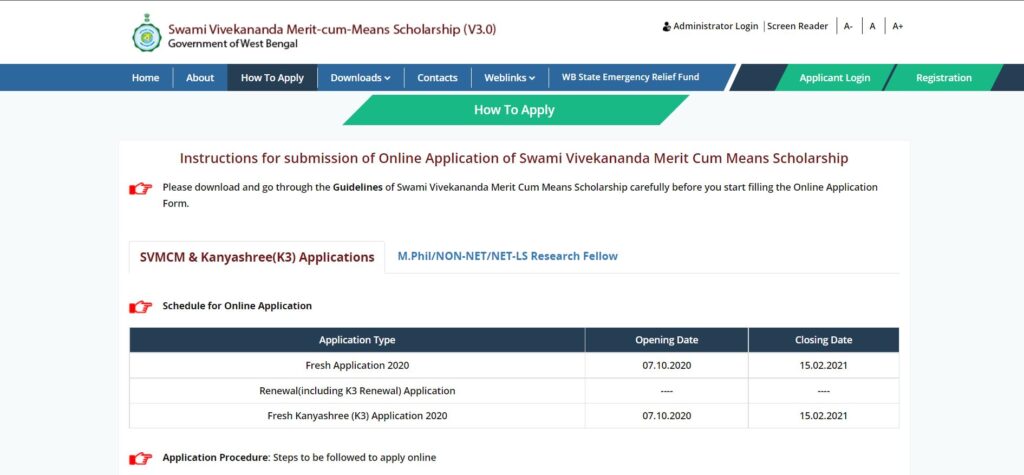 Process To Apply For Swami Vivekananda Scholarship 2021