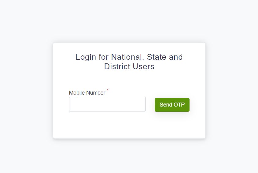 Login for National, State and District User