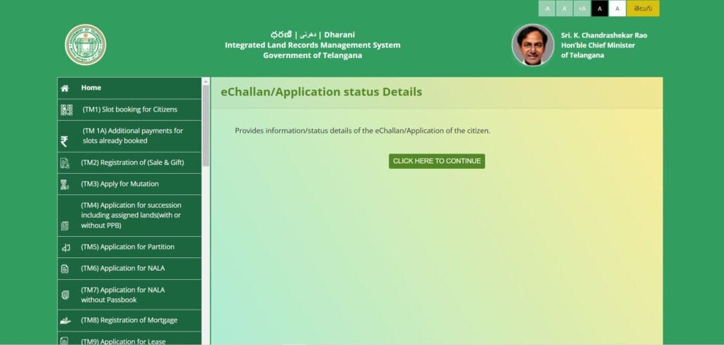 Dharani Telangana Application Status