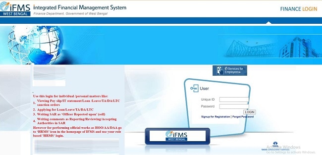 Log In to the WBIFMS Portal
