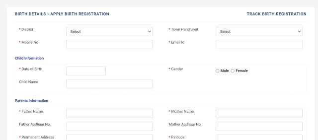 Tamil Birth Certificate Registration Process