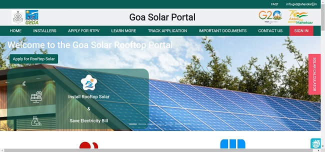 Goa Solar Portal Official Website