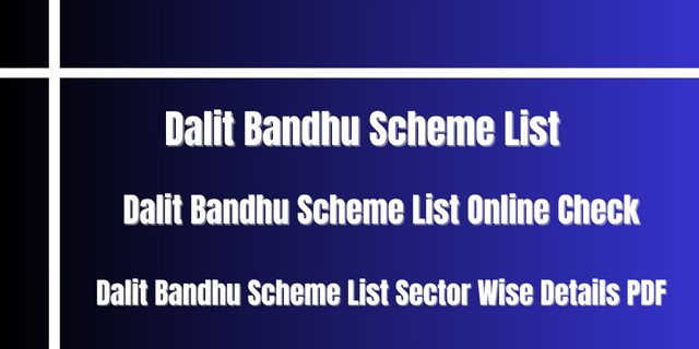 Dalit Bandhu Scheme List